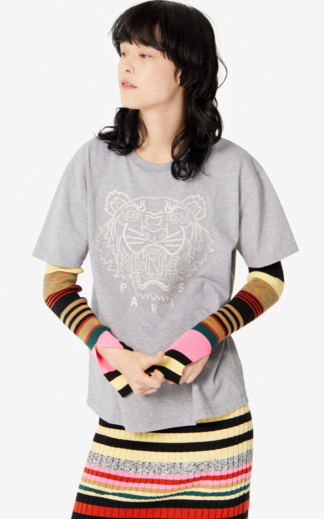 Camisetas Kenzo Capsule Expedition Tiger Mujer Gris IXH805219